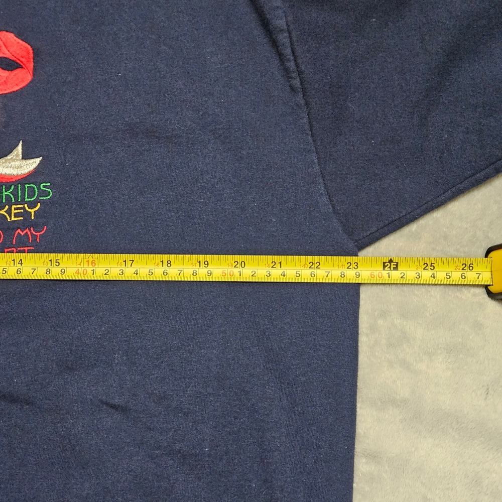 VTG 90s GRANDMA Made Usa XL NAVY RED EMBROIDERED GRANDKID KEY M&C COTTAGECORE - Picture 6 of 9